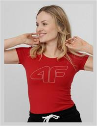 4F Γυναικείο Αθλητικό T-shirt Κόκκινο από το MybrandShoes