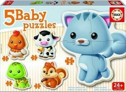 5 Baby Puzzles Animals 14pcs Educa