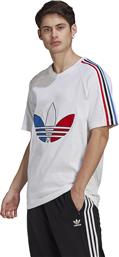 Adidas Adicolor Tricolor Ανδρικό T-shirt Λευκό με Στάμπα από το Cosmos Sport