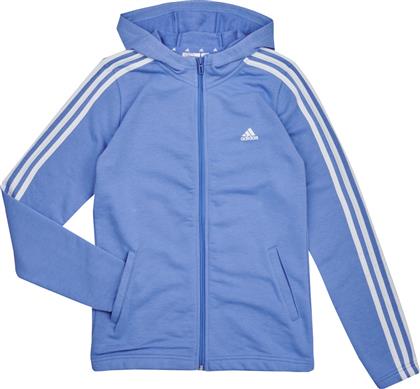 Adidas Αθλητική Παιδική Ζακέτα Φούτερ Βαμβακερή με Κουκούλα Μπλε 3-Stripes Essentials