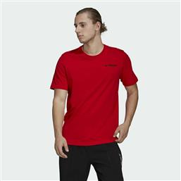 Adidas Αθλητικό Ανδρικό T-shirt Vivid Red με Στάμπα