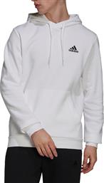 Adidas Core Linear Essentials Ανδρικό Φούτερ με Κουκούλα και Τσέπες Fleece Λευκό H12211