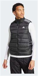 Adidas Essentials 3-Stripes Light Down Αμάνικο Ανδρικό Μπουφάν Puffer Μαύρο
