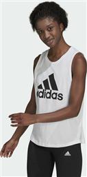 Adidas Essentials Big Logo Αμάνικη Γυναικεία Αθλητική Μπλούζα Λευκή από το Cosmos Sport