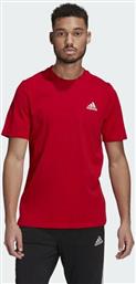 Adidas Essentials Embroidered Ανδρικό T-shirt Κόκκινο Μονόχρωμο από το Cosmos Sport