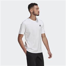 Adidas Essentials Embroidered Small Logo Ανδρικό T-shirt Λευκό Μονόχρωμο