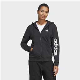 Adidas Essentials Linear Γυναικεία Ζακέτα Φούτερ με Κουκούλα Μαύρη από το Spartoo