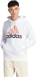Adidas Essentials Logo Ανδρικό Φούτερ με Κουκούλα Λευκό