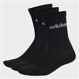 Adidas Linear Crew Αθλητικές Κάλτσες Μαύρες 3 Ζεύγη από το Outletcenter