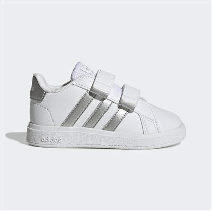 Adidas Παιδικά Sneakers Grand Court με Σκρατς Cloud White / Matte Silver / Matte Silver