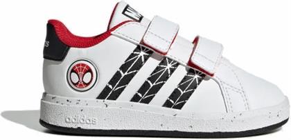 Adidas Παιδικά Sneakers Grand Court x Marvel Spider-Man με Σκρατς Λευκά από το Outletcenter