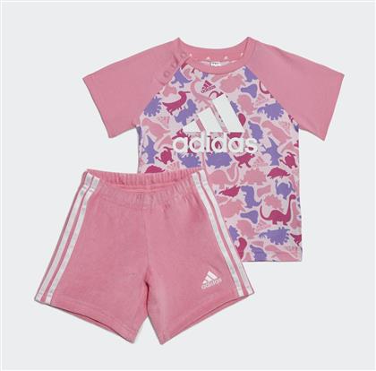 Adidas Παιδικό Σετ με Σορτς Καλοκαιρινό 2τμχ Ροζ Dino Camo Allover Print από το Plus4u