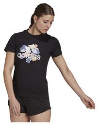 Adidas Performance Αθλητικό Γυναικείο T-shirt Μαύρο με Στάμπα
