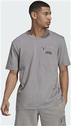 Adidas R.Y.V. Ανδρικό T-shirt Charcoal Solid Grey με Στάμπα