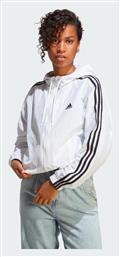 Adidas sportswear W 3S Γυναικεία Ζακέτα Φούτερ με Κουκούλα Λευκή