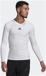 Adidas Team Base Ανδρική Αθλητική Μπλούζα Μακρυμάνικη με Λαιμόκοψη Τύπου V Λευκή