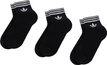 Adidas Trefoil Αθλητικές Κάλτσες Μαύρες 3 Ζεύγη