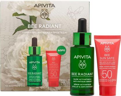Apivita Bee Radiant Σετ Περιποίησης για Λάμψη & Αντιγήρανση με Serum & Κρέμα Προσώπου 30ml