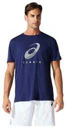 ASICS Court M Spiral Αθλητικό Ανδρικό T-shirt Navy Μπλε με Λογότυπο