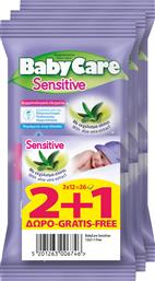 BabyCare Sensitive Μωρομάντηλα χωρίς Οινόπνευμα & Parabens με Aloe Vera 3x12τμχ Κωδικός: 15492699 από το Pharm24