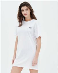 Basehit Καλοκαιρινό Mini T-shirt Φόρεμα Λευκό από το Cosmos Sport
