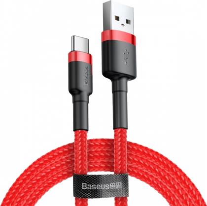 Baseus Cafule Braided USB 2.0 Cable USB-C male - USB-A male Κόκκινο 1m (CATKLF-B09)