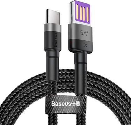 Baseus Cafule Braided USB 2.0 Cable USB-C male - USB-A male Μαύρο 1m (CATKLF-PG1)