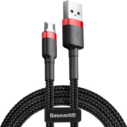 Baseus Cafule Braided USB 2.0 to micro USB Cable Μαύρο 1m (CAMKLF-B91) από το Public