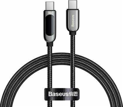 Baseus Display Braided USB 2.0 Cable USB-C male - USB-C male Μαύρο 1m (CATSK-B01)
