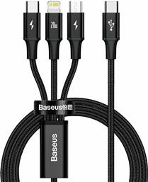 Baseus Rapid Series Braided USB to Lightning / Type-C / micro USB Cable 3A Μαύρο 1.5m (CAMLT-SC01) από το e-shop