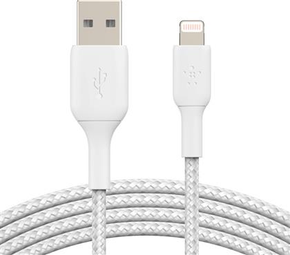 Belkin Braided USB to Lightning Cable Λευκό 2m (CAA002bt2MWH)