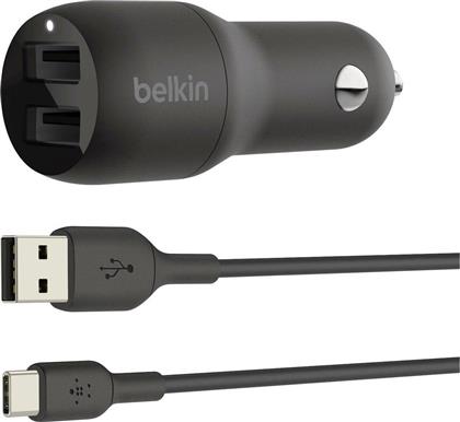 Belkin Dual Car Charger 24W & 1m Type-C Cable