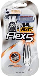 Bic Flex 5 Ξυραφάκια μιας Χρήσης με 5 Λεπίδες & Λιπαντική Ταινία 3τμχ