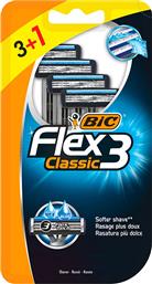 Bic Flex 3 Classic Ξυραφάκια μιας Χρήσης με 3 Λεπίδες & Λιπαντική Ταινία 4τμχ