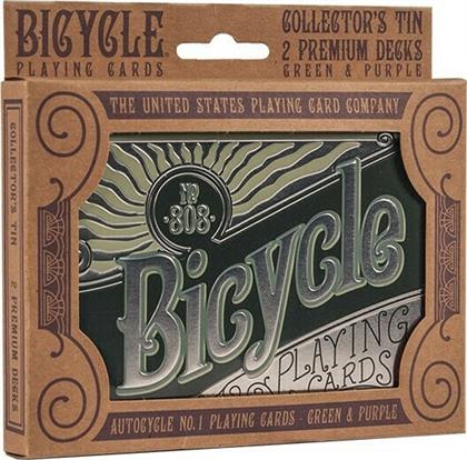 Bicycle Collector Tin Σετ Τράπουλα 2τμχ Πλαστικοποιημένη σε Μεταλλικό Κουτί