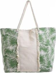 Ble Resort Collection Υφασμάτινη Τσάντα Θαλάσσης Floral Πράσινη από το Designdrops