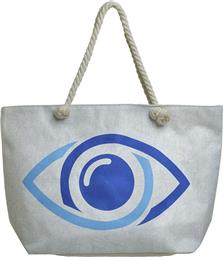 Ble Resort Collection Υφασμάτινη Τσάντα Θαλάσσης με σχέδιο Μάτι Μπλε