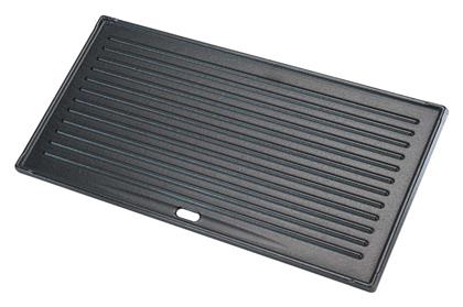 BBQ1200 Πλάκα Ψησίματος Διπλής Όψης με Μαντεμένια Λεία & Ραβδωτή Επιφάνεια 44x22.5εκ. Bormann