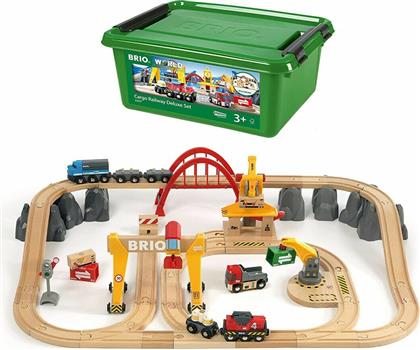 Brio Toys Cargo Railway Σετ με Τρενάκι από Ξύλο για 3+ Ετών
