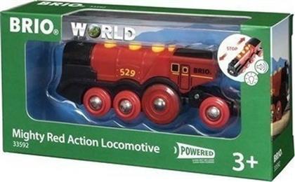 Brio Toys Mighty Red Action Locomotive Τρενάκι με Ήχο και Φως για 3+ Ετών από το Plus4u