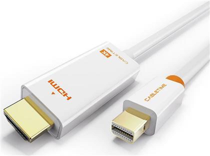 Cabletime Cable mini DisplayPort male - HDMI male 4K 1.8m Λευκό από το Public