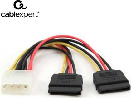 Cablexpert 4-Pin Molex male - 2x 15-Pin Sata female Cable 0.15m (CC-SATA-PSY)