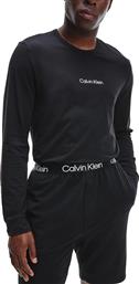 Calvin Klein Χειμερινή Ανδρική Μπλούζα Πιτζάμας Βαμβακερή Μαύρη