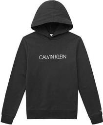 Calvin Klein Fleece Παιδικό Φούτερ με Κουκούλα Μαύρο Institutional Logo Hoodie