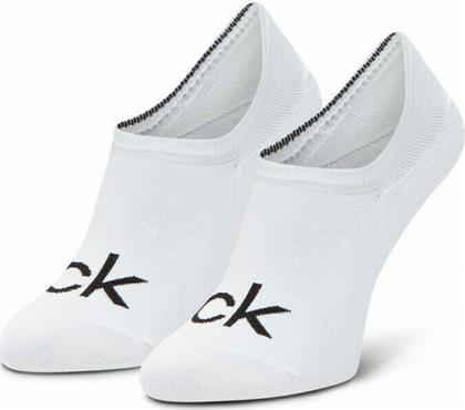 Calvin Klein Footie Ανδρικές Μονόχρωμες Κάλτσες Λευκές 2 Pack
