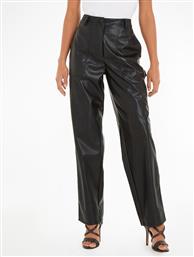 Calvin Klein Γυναικείο Ψηλόμεσο Δερμάτινο Παντελόνι Μαύρο από το SportsFactory