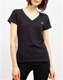 Calvin Klein Γυναικείο T-shirt με V Λαιμόκοψη Μαύρο από το Modivo