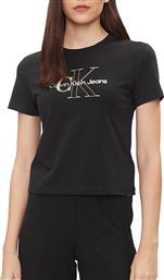 Calvin Klein Monologo Baby Γυναικείο Crop T-shirt Μαύρο