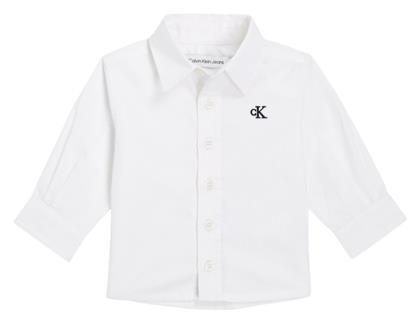 Calvin Klein Παιδικό Πουκάμισο Μακρυμάνικο Λευκό