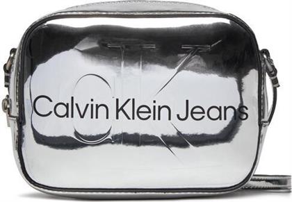 Calvin Klein Sculpted Camera Γυναικεία Τσάντα Χιαστί Ασημί